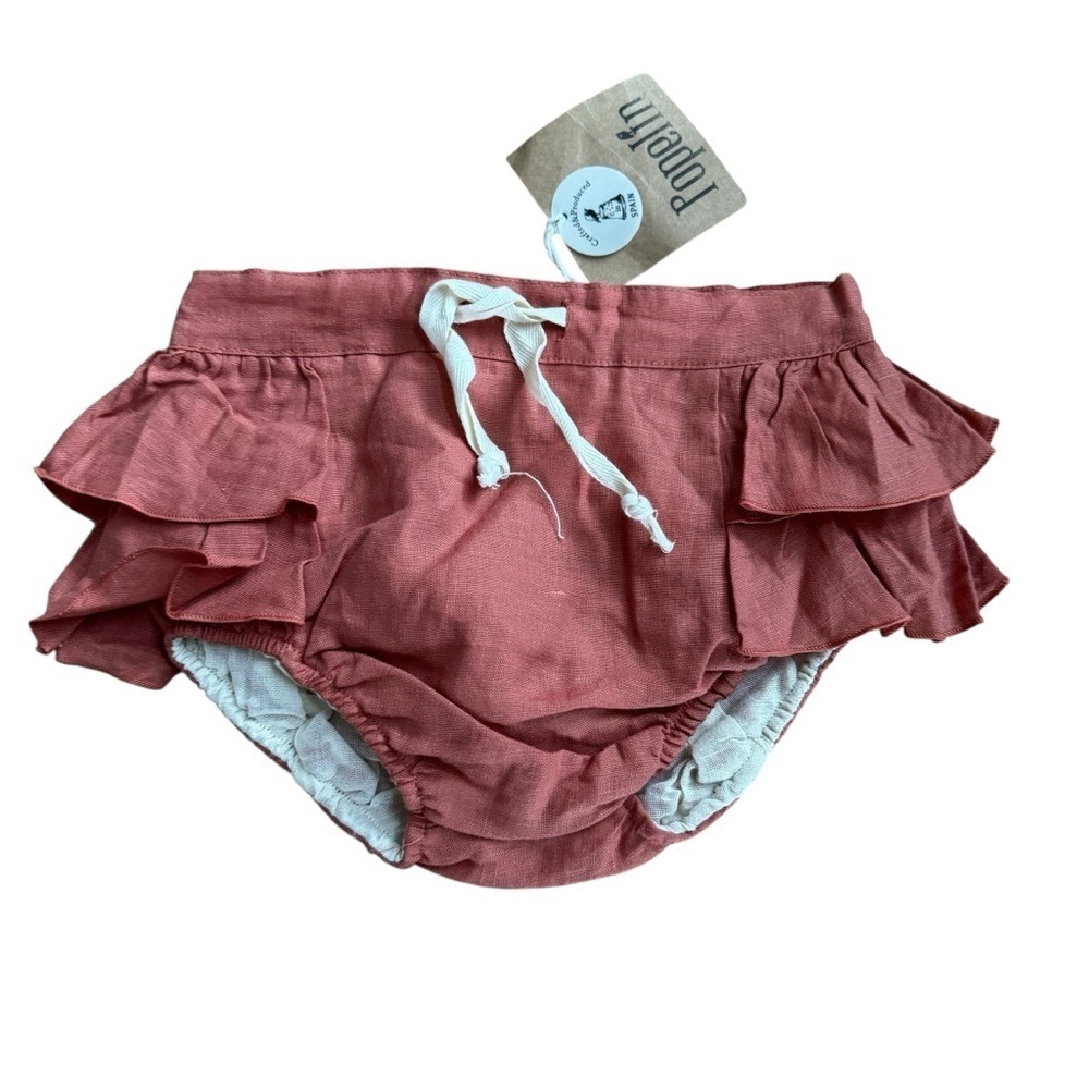 Popelin Frills Terracotta Bloomers Linen Boutique Toddler Girl 2-3 NWT Spain
